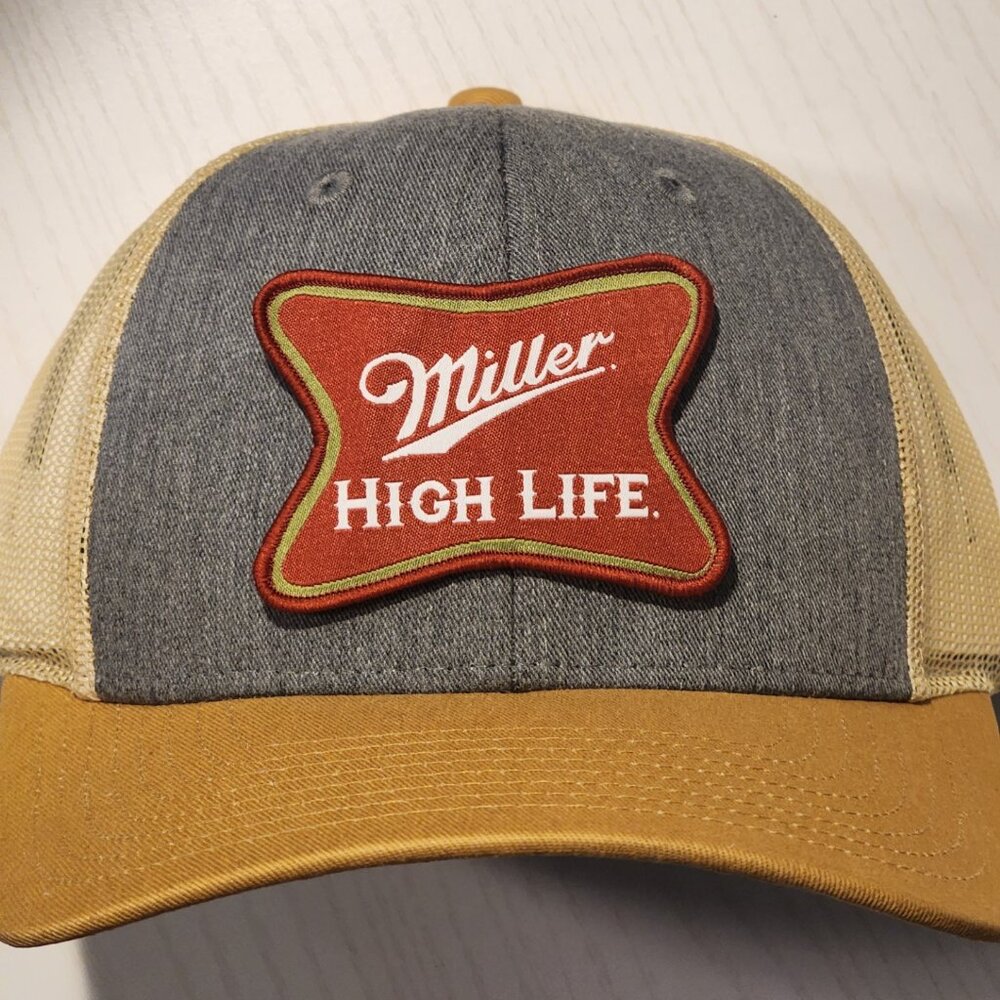 Miller High Life Heather Grey/Birch/Amber Gold Mesh Low Profile Snapback